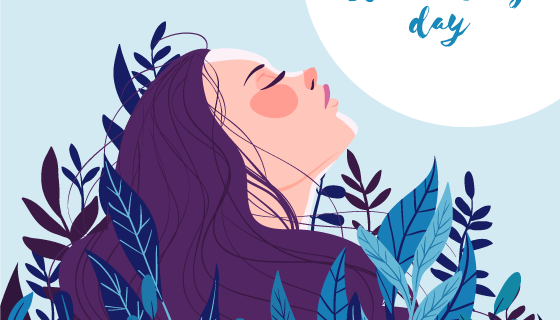 仰头的女子设计女神节/妇女节矢量素材(AI/EPS)