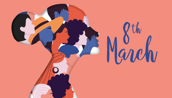 不通的女子头像设计女神节/妇女节矢量素材(AI/EPS)