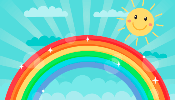 可爱的彩虹和太阳矢量素材(AI/EPS)