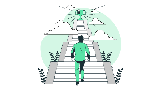 朝着目标努力往上的男子插画矢量素材(AI/EPS)