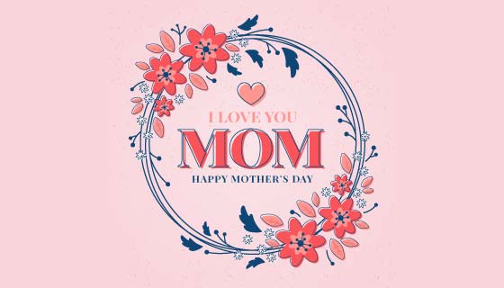 漂亮的花环设计的母亲节矢量素材(AI/EPS)