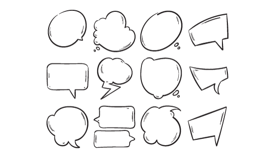 手绘涂鸦气泡集合矢量素材(EPS/PNG)