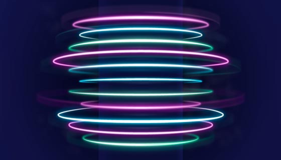 抽象的圆环霓虹灯背景矢量素材(AI/EPS)