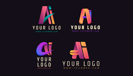 渐变AI字母创意logo矢量素材(AI/EPS)