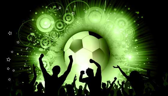 足球比赛和兴奋狂欢的人们矢量素材(EPS)