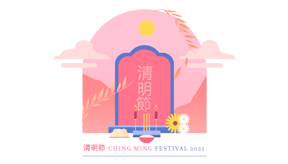 扁平风格的清明节扫墓矢量素材(AI/EPS)