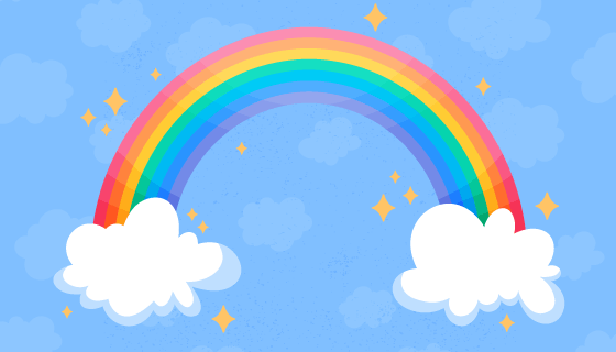 可爱的彩虹和白云矢量素材(AI/EPS)