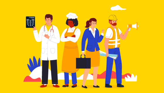 各种职业的人们设计劳动节矢量素材(AI/EPS)