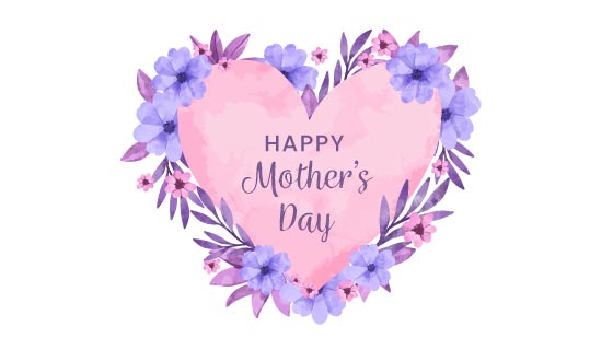 水彩花卉爱心设计母亲节快乐矢量素材(AI/EPS)