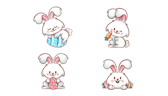 可爱的复活节兔子矢量素材(AI/EPS/PNG)