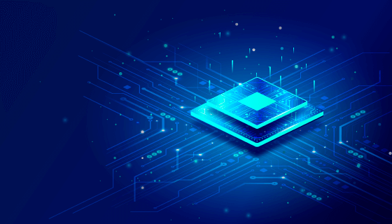 蓝色芯片科技背景矢量素材(AI/EPS)