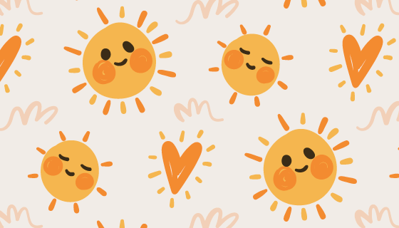 手绘太阳图案矢量素材(AI/EPS)