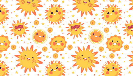 太阳图案无缝背景矢量素材(AI/EPS)