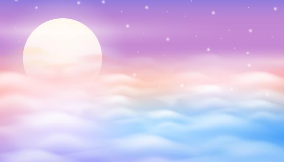 渐变柔和的天空背景矢量素材(AI/EPS)