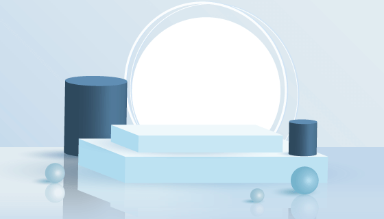 3D抽象几何场景矢量素材(AI/EPS)