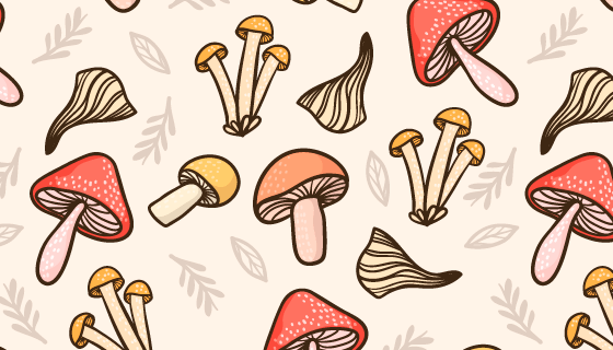 蘑菇图案无缝背景矢量素材(AI/EPS)