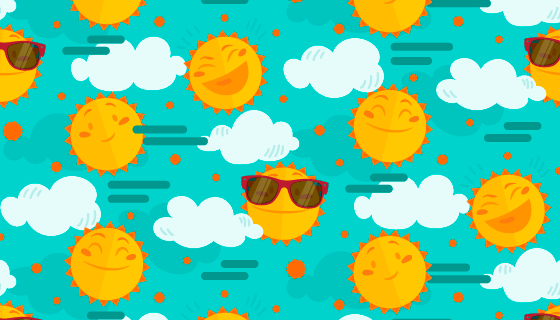 带着墨镜微笑和大笑的太阳背景矢量素材(AI/EPS)