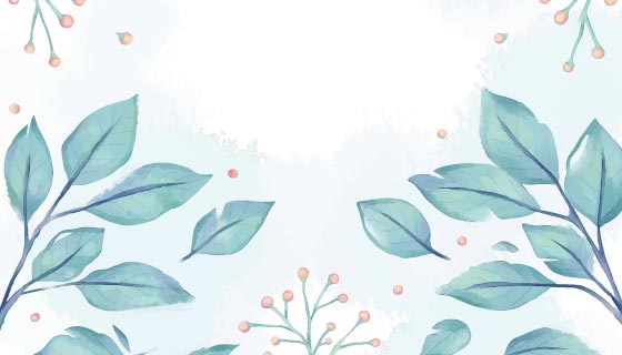 水彩风格的叶子背景矢量素材(AI/EPS)