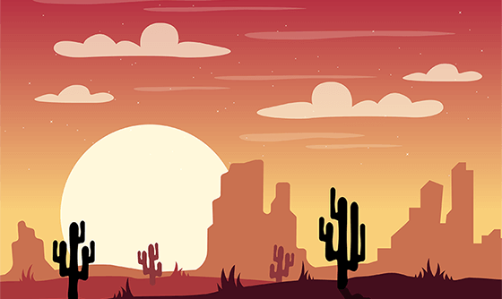 沙漠景观矢量素材(AI/SVG)