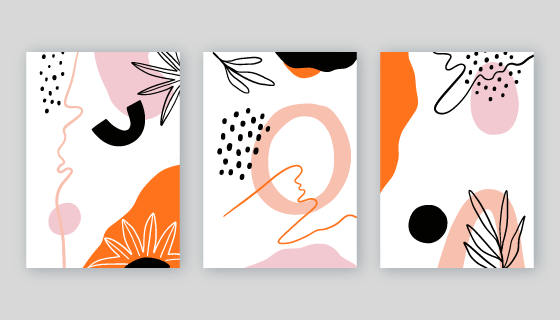 三张抽象形状的封面矢量素材(AI/EPS)