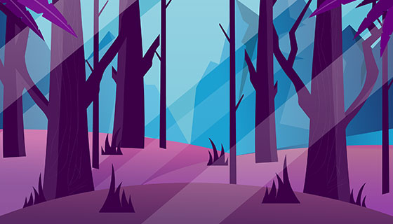 阳光森林矢量素材(AI/SVG)