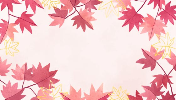 水彩风格的叶子背景矢量素材(AI/EPS)