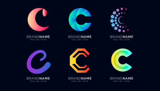 字母C设计的创意logo矢量素材(AI/EPS)