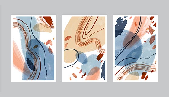 三张抽象设计的封面矢量素材(AI/EPS)