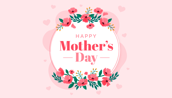 水彩花卉设计母亲节快乐矢量素材(AI/EPS)