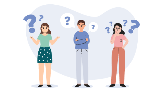 有疑问要提问的人们插画矢量素材(AI/EPS)