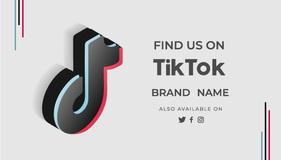 TikTok关注我背景矢量素材(EPS)