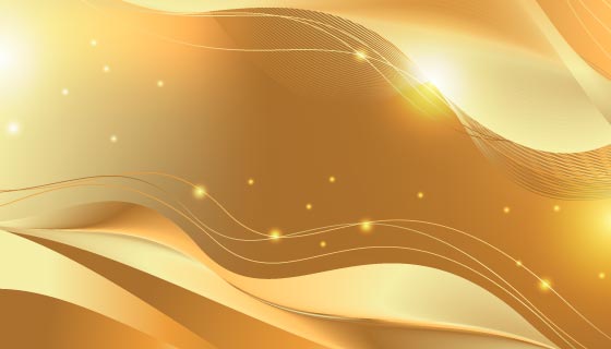 闪亮光滑的金色波浪背景矢量素材(AI/EPS)