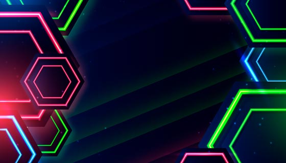 多彩霓虹灯背景矢量素材(AI/EPS)