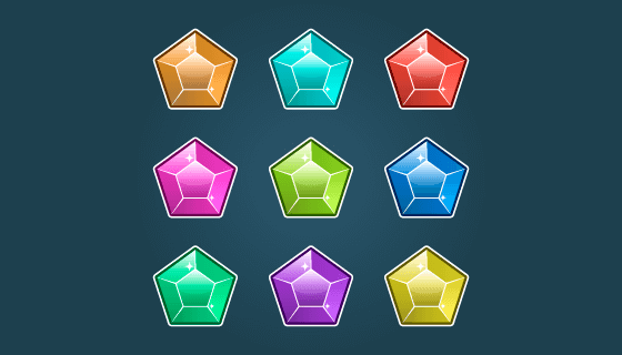 多彩的宝石矢量素材(EPS/PNG)