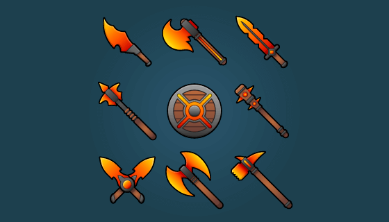 各种各样的游戏武器矢量素材(EPS/PNG)