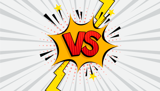 漫画风格双方对抗VS矢量素材(EPS)