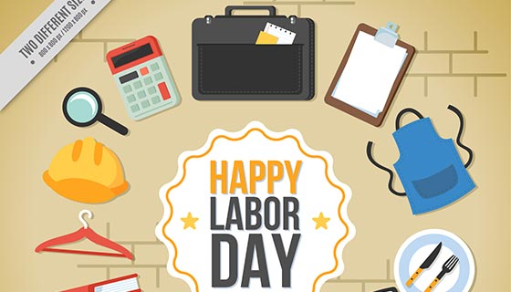 劳动节元素矢量素材(EPS/AI)