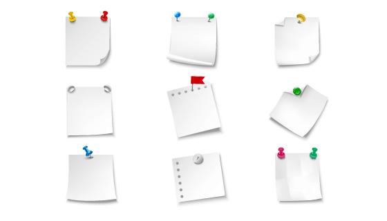逼真的空白便签贴纸矢量素材(EPS)