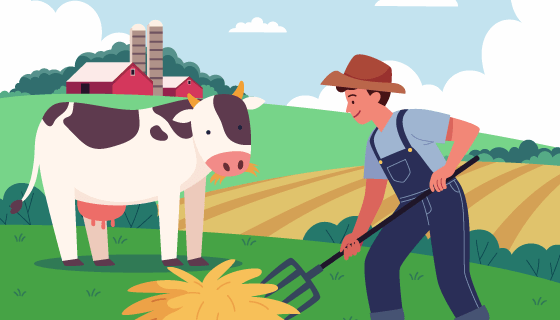 农场里工作的农民矢量素材(AI/EPS)