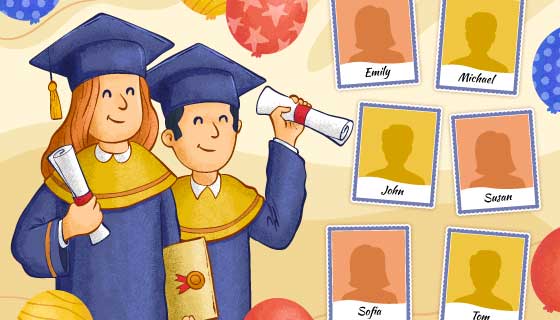 学生们毕业典礼拍照矢量素材(AI/EPS)