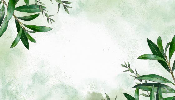 手绘水彩叶子背景矢量素材(AI/EPS)