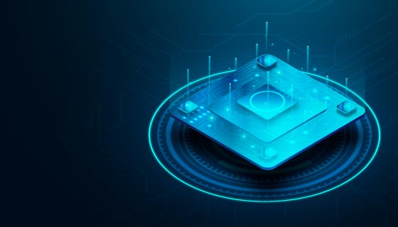 蓝色芯片科技背景矢量素材(AI/EPS)