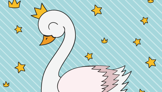 可爱的白天鹅公主矢量素材(AI/EPS)