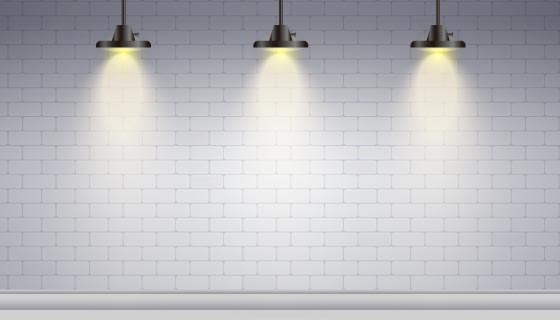 白色砖墙和聚光灯矢量素材(AI/EPS)