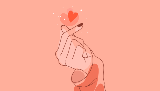 手绘比心矢量素材(AI/EPS)