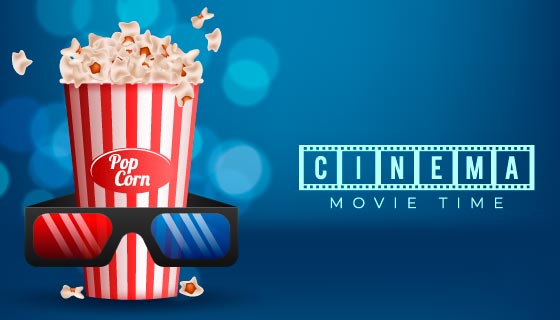 3D眼镜和爆米花矢量素材(EPS)