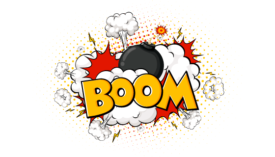 漫画风格炸弹爆炸矢量素材(EPS)