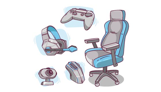 游戏电竞装备矢量素材(AI/EPS)