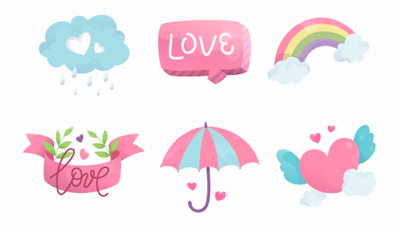 手绘装饰元素矢量素材(AI/EPS/PNG)