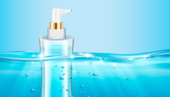 逼真的化妆品/洗发水/沐浴露广告设计矢量素材(EPS)